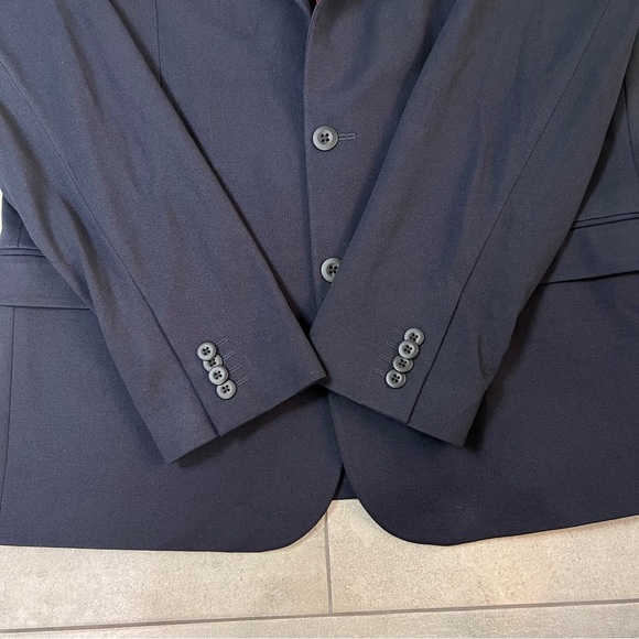 Express Performance Navy Blue Slim Sport Coat Size 44R - Picture 4 of 11